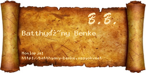 Batthyány Benke névjegykártya